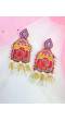 Dulhan ki Bhabhi Handmade Beaded Hot Pink Earrings for Haldi-Mehndi