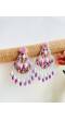 Lavender Bloom Handmade Beaded Party Wear Earrings for Women, Girls