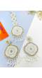 Artisan-Handmade White Beaded Earrings and Tikka Set for Weddings and Haldi mehndi