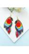 Multicolored Bird Handmade Beaded Dangler Earrings for Girls, WOmen