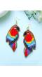 Multicolored Bird Handmade Beaded Dangler Earrings for Girls, WOmen