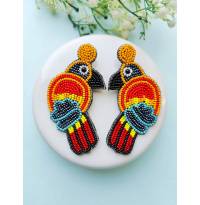 Multicolor Birdy Handmade Beaded Earrings for Women