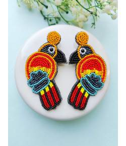 Multicolor Birdy Handmade Beaded Earrings for Women