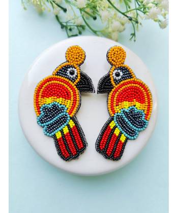 Multicolor Birdy Handmade Beaded Earrings for Women