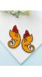 Bappa Earrings- Handmade Beaded Ganpati Earrings for Festivities