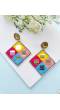 Handmade Multicolored Beaded Earrings with Mirror Work