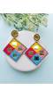 Handmade Multicolored Beaded Earrings with Mirror Work