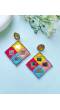 Handmade Multicolored Beaded Earrings with Mirror Work