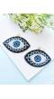 Handmade Beaded Evil Eye Earrings - Quirky Embroidered Danglers