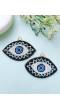 Handmade Beaded Evil Eye Earrings - Quirky Embroidered Danglers