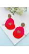 Handmade Pink Beaded Baseball Cap Earrings for Girls