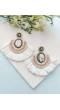 White Raffia Handmade Beaded Statement Earrings for Women,Girls