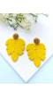 Yellow Leafy Handmade Beaded Earrings for Women,Girls