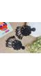 Black Beaded Flower Earrings for a girls, Women