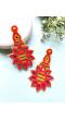 Floral Fiesta Multicolored Handmade Beaded Earrings for Women