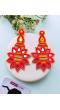 Floral Fiesta Multicolored Handmade Beaded Earrings for Women