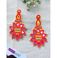 Floral Fiesta Multicolored Handmade Beaded Earrings for Women