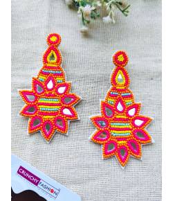 Buy Online Crunchy Fashion Earring Jewelry Floral Fiesta Multicolored Handmade Beaded Earrings for Women Jewellery CFE2388