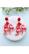 Maa Durga Inspired Red Beaded Handcrafted Dangler Earrings for Daily Charm