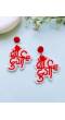 Maa Durga Inspired Red Beaded Handcrafted Dangler Earrings for Daily Charm