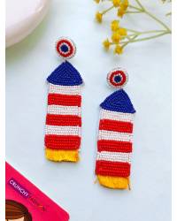 Buy Online Crunchy Fashion Earring Jewelry Stylish Aqua Blue Circles Handmade Beaded Earrings for Drops & Danglers CFE2170