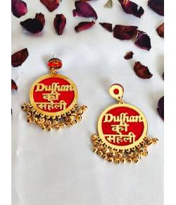 Dulhan Ki Saheli Red Earrings for Haldi & mehndi