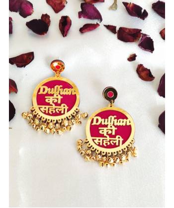 Dulhan Ki Saheli' Magenta Pink Earrings for Women