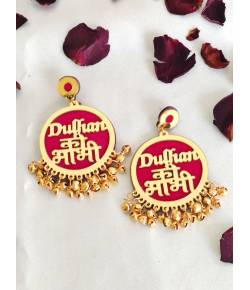 Magenta Pink 'Dulhan Ki Bhabhi' Earrings For Haldi & Mehendi