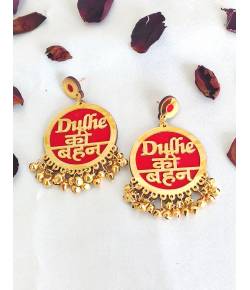 Dulhe ki Behen' Red Drop Dangler Earrings for Girls