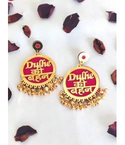 Hot Pink Dulhe Ki Behen Dangler Earrings for Women & Girls