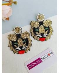 Buy Online Crunchy Fashion Earring Jewelry Gold-plated Blue Meenakari Floral Jhumka Earrings With White Pearls RAE1398 Jewellery RAE1398