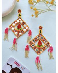 Buy Online Crunchy Fashion Earring Jewelry Valentine Special Pink Peacock Pendant Necklace Jewellery CFN0384
