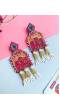 Dulhan ki Chaachi- Vibrant Pink Beaded Earrings for Haldi Mehndi