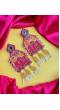 Dulhan ki Chaachi- Vibrant Pink Beaded Earrings for Haldi Mehndi