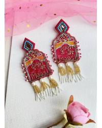 Buy Online Crunchy Fashion Earring Jewelry Magenta Pink Multi-Strand Short crochet Necklace for Women & Jewellery CFN0972