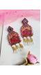 Dulhan ki Maasi- Vibrant Pink Handmade Earrings for Haldi Mehndi