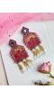 Dulhan ki Daadi- Vibrant Pink Handmade Earrings for Haldi Mehndi