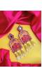 Dulhan ki Bua- Vibrant Pink Beaded Earrings for Haldi Mehndi