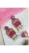 Dulhan ki Bua- Vibrant Pink Beaded Earrings for Haldi Mehndi