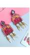 Dulhan ki Naani- Vibrant Pink Beaded Earrings for Haldi Mehndi