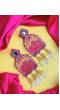 Dulhan ki Maami- Vibrant Pink Beaded Earrings for Haldi Mehndi