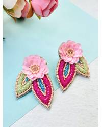 Buy Online Royal Bling Earring Jewelry Gold- Plated Handcrafted Enamel Multicolor Meenakari Hoop Earrings With Pearls  RAE1337 Jewellery RAE1337