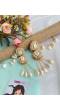 Sea Shell Long Earrings with Ear-Chains for Haldi Mehndi