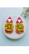 Pink-Yellow MIrror Work Handmade Earrings for Girls