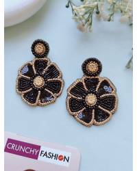 Buy Online Crunchy Fashion Earring Jewelry Pearl Beads Raani Haar- Green-White. Handmade Beaded Jewellery CFN0343