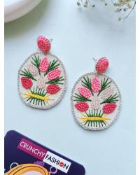 Buy Online Crunchy Fashion Earring Jewelry Sea Shell Floral jewellery for haldi Mehandi | Complete Bridal set for Haldi & Mehendi Event Handmade Beaded Jewellery CFFS0080