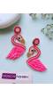 Pink Flamingo Beaded Earrings for Women & Girls