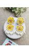 Handmade Yellow Blossom Beaded Earrings for Women, Girls