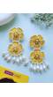 Handmade Yellow Blossom Beaded Earrings for Women, Girls