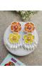 Yellow-Orange Blossom Beaded Earrings for Women, Girls